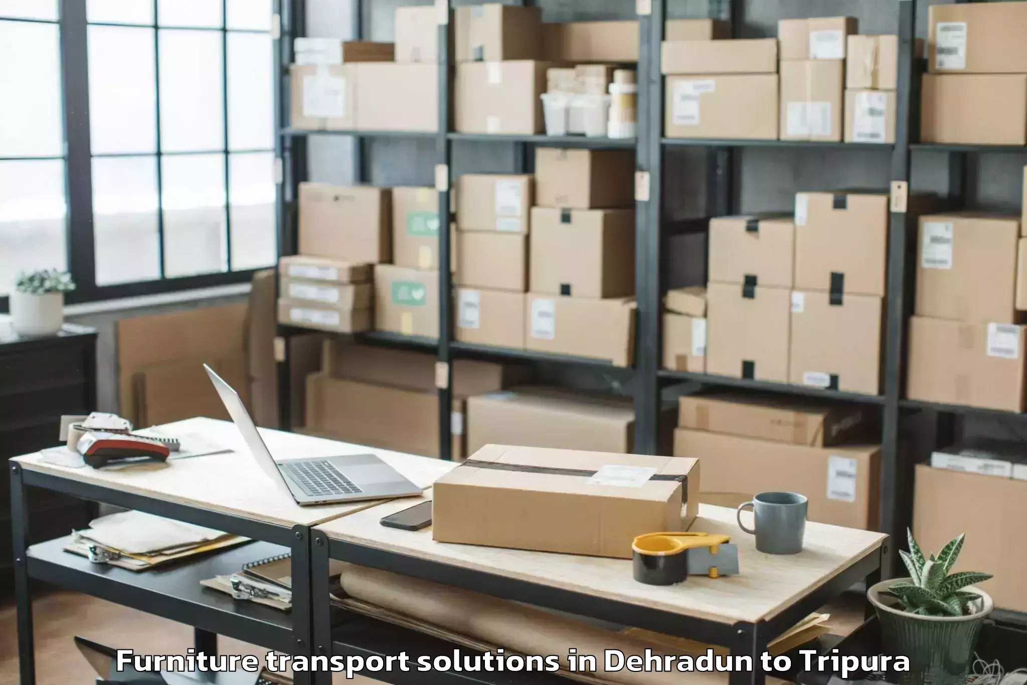 Book Your Dehradun to Teliamura Furniture Transport Solutions Today